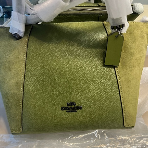 Coach Handbags - NWT army green Coach Kacey Satchel with crossbody strap